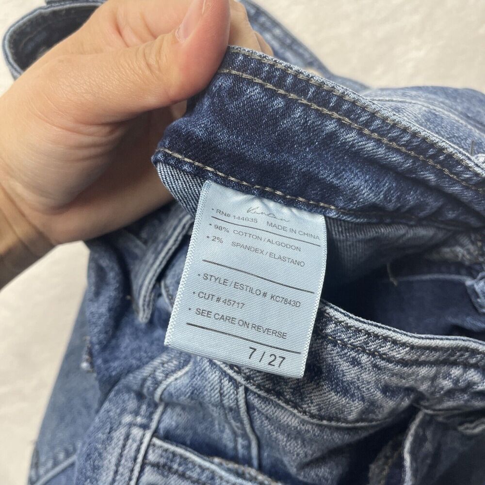 KanCan Avery Straight Leg Cargo Jeans Women’s Sz 7/27 Y2K Mid Rise Fading Denim - Picture 7 of 10
